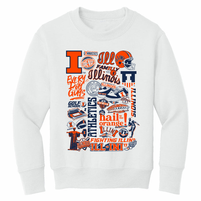 Illinois Sweatshirt Kids Scatter Logo