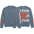 Illinois Sweatshirt Women's Ocean Grey Bow Crew