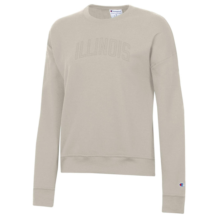 Illinois Sweatshirt Women's Tan Embroidered