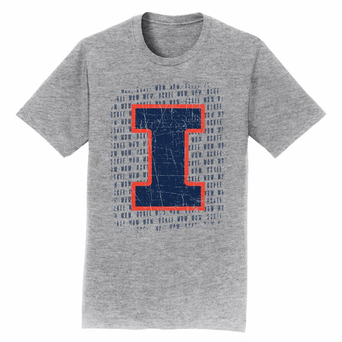 Illinois T-Shirt Grey Oskee Wow Wow