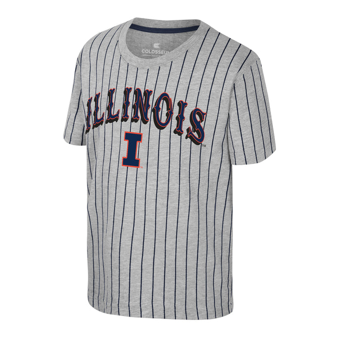 Illinois T-Shirt Kids Grey/Navy Pinstripe