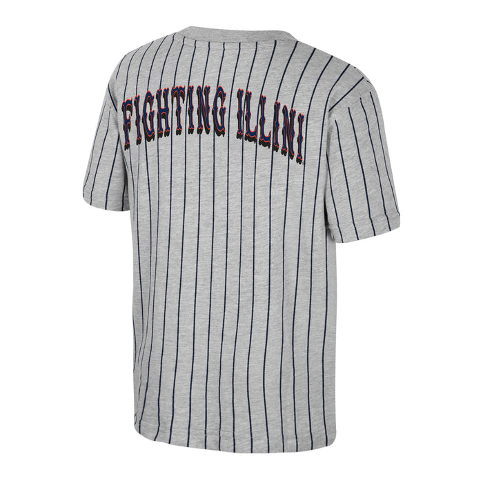 Illinois T-Shirt Kids Grey/Navy Pinstripe