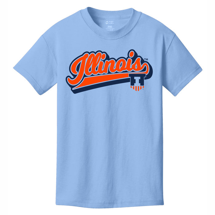 Illinois T-Shirt Kids Powder Blue Script