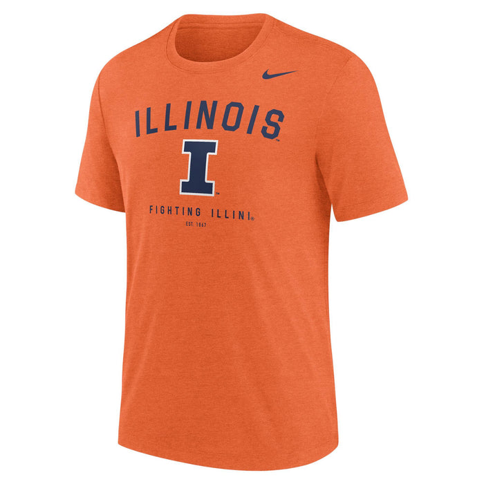 Illinois T-Shirt Men's Orange Nike Triblend