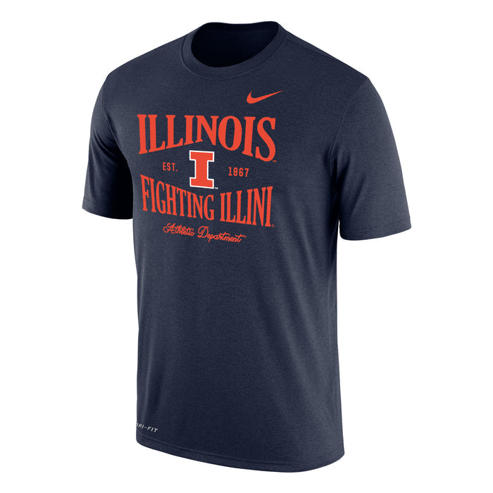 Illinois T-Shirt Navy Nike Athletic Department
