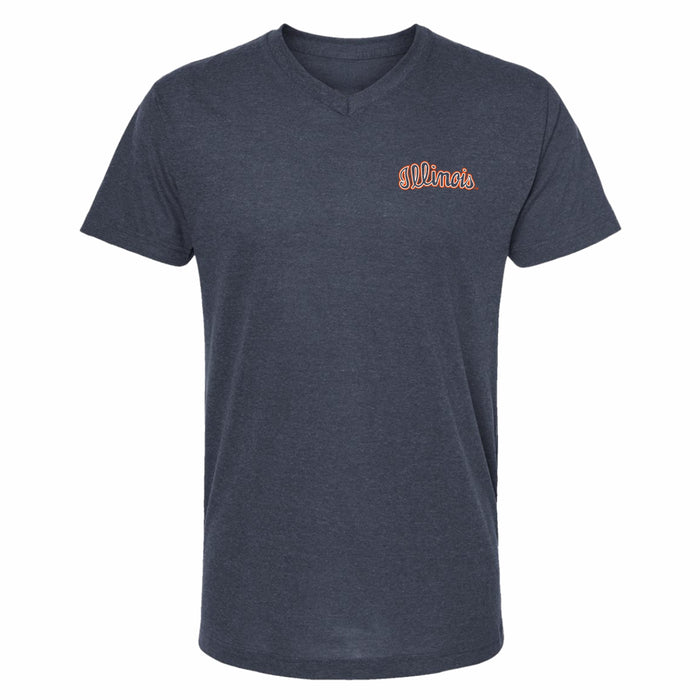 Illinois T-Shirt Navy Script