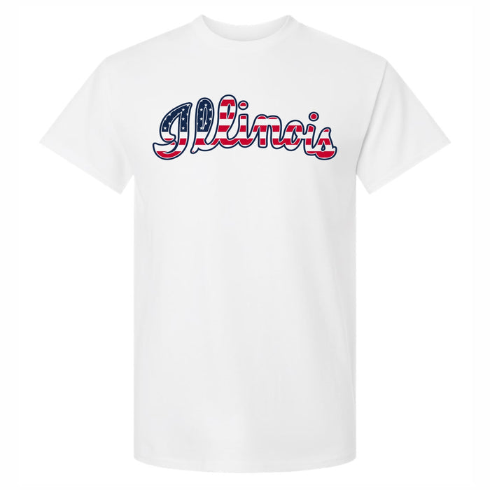 Illinois T-Shirt Red/White/Blue Script
