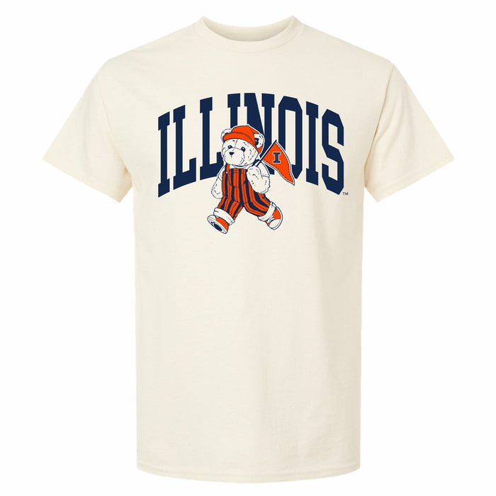 Illinois T-Shirt Tan Pennant Bear