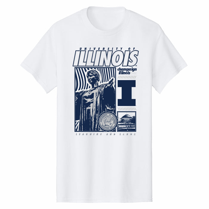 Illinois T-Shirt White/Navy Alma Mater