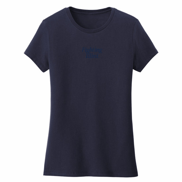 Illinois T-Shirt Women's Navy Embroidered Tonal Script