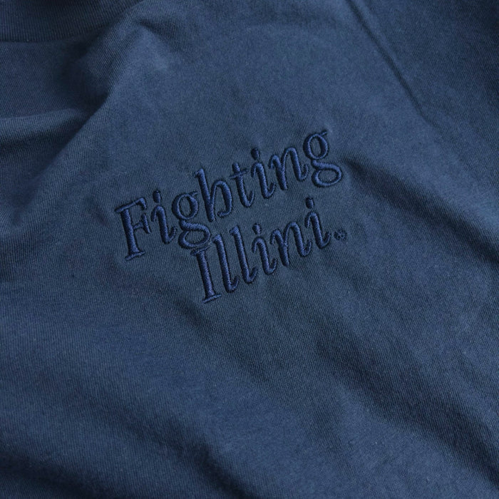 Illinois T-Shirt Women's Navy Embroidered Tonal Script