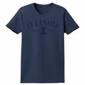 Illinois T-Shirt Women's Navy Tonal Puff Print