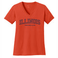 Illinois T-Shirt Women's Orange Puff Outline