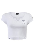 Illinois T-Shirt Women's White Ribbed Cali Tee