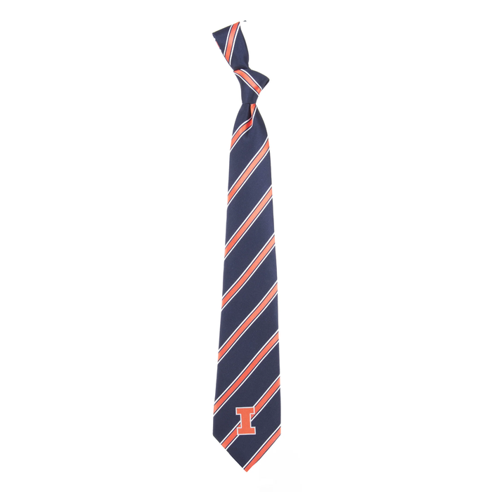 Illinois Tie Navy/Orange Striped Block I