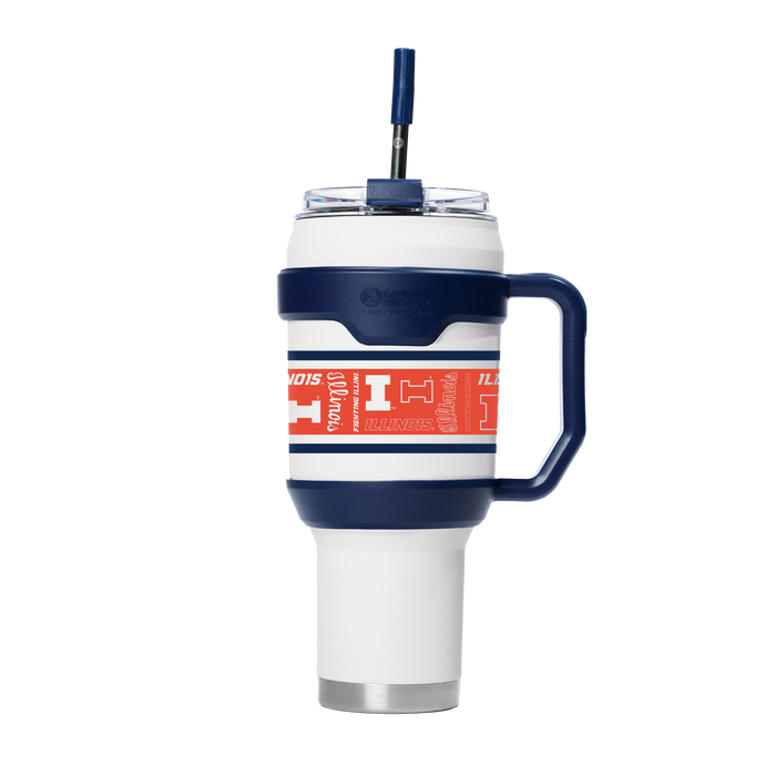 Illinois Tumbler 40oz White Wrapped Handle
