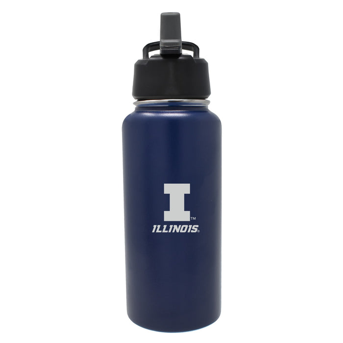 Illinois Water Bottle 32oz Etched Design