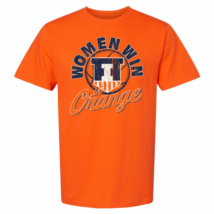 Illinois Women Win in Orange Basketball T-Shirt