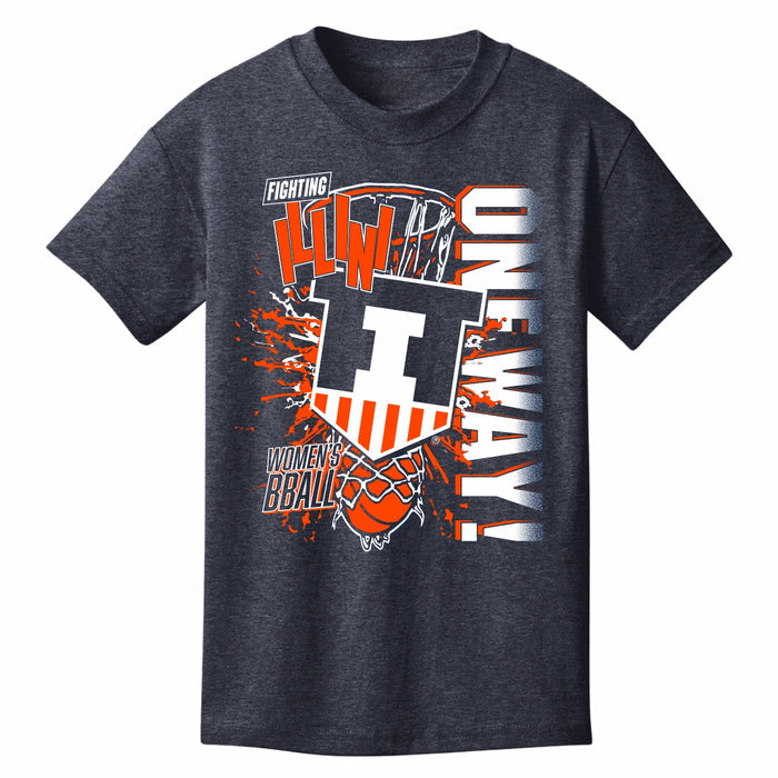 Illinois Women's Basketball Kids Navy T-Shirt