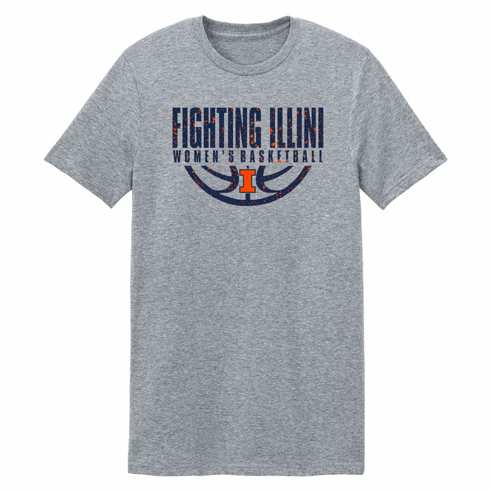 Illinois Women's Basketball T-Shirt Grey Splatter