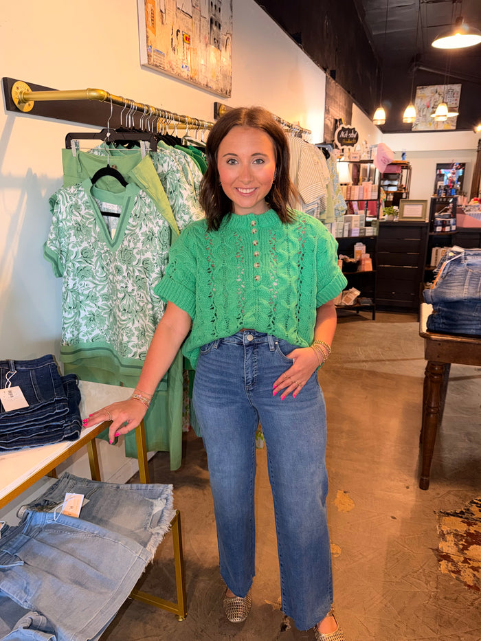 Kelly Green Knit Pullover