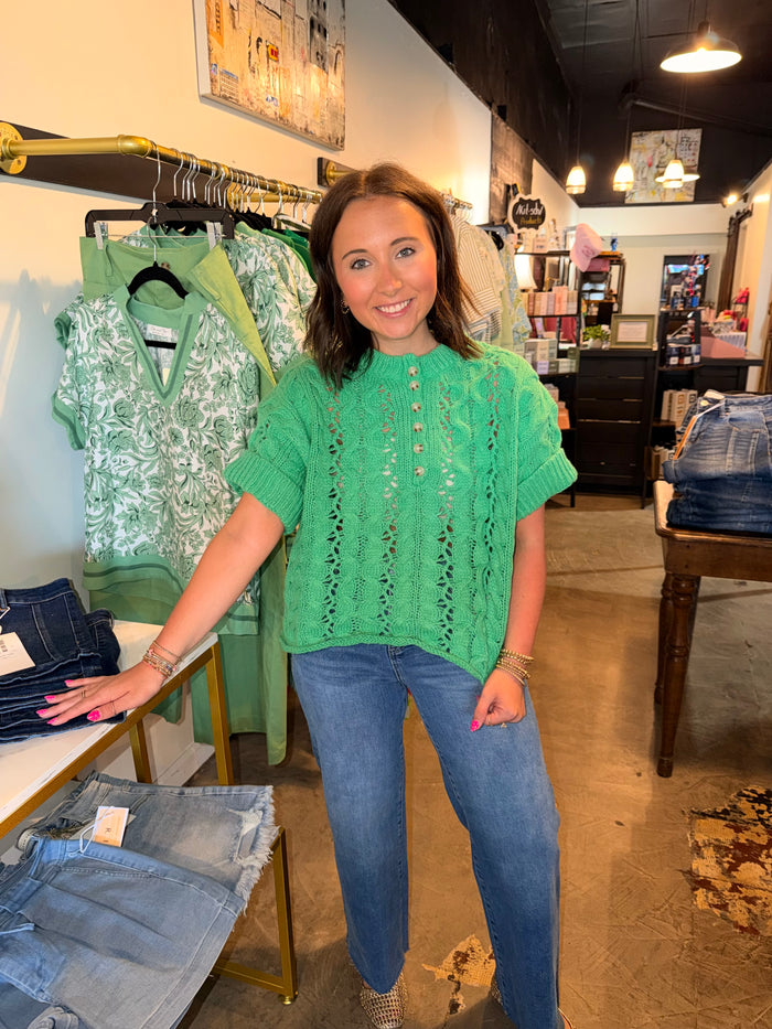 Kelly Green Knit Pullover