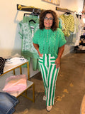 Kelly Green Striped Pant