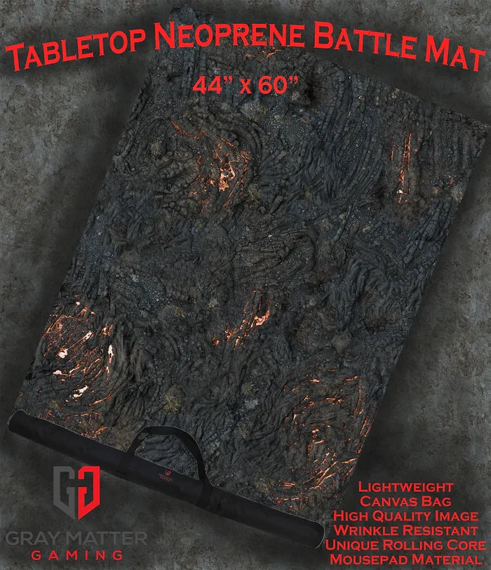 Lava Flow | Neoprene Battle Mat with Bag | Baron of Dice