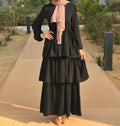 Layered black abaya. - Livefree