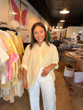 Lemon Oversized Gingham Top