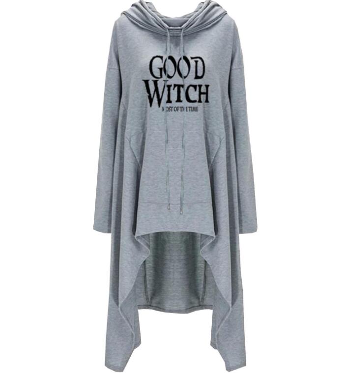 Letter Letters Print Hoodies For Women Long Irregular Sweatshirts Hoodies - Livefree