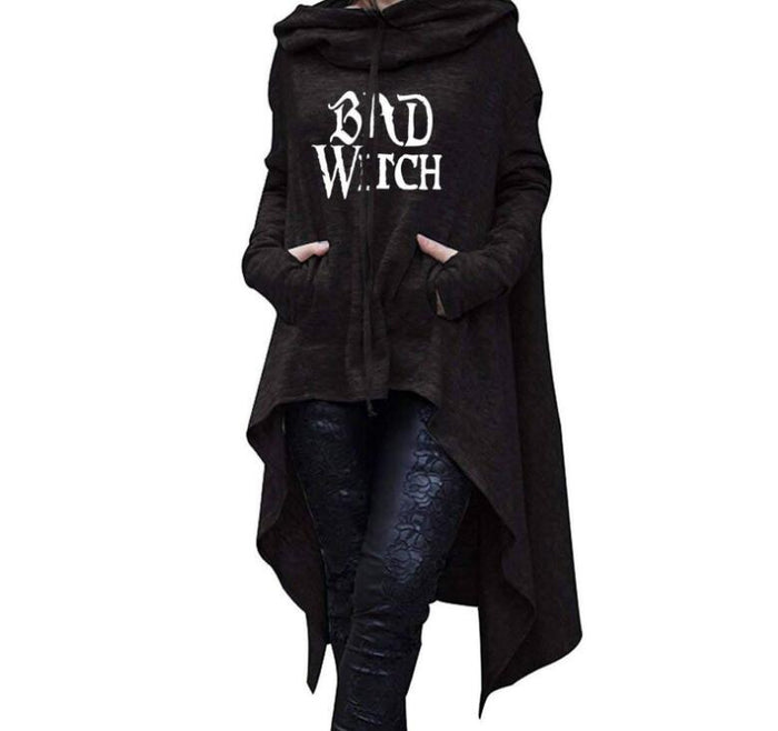 Letter Letters Print Hoodies For Women Long Irregular Sweatshirts Hoodies - Livefree