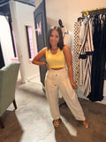 Linen Barrel Polka Dot Pant