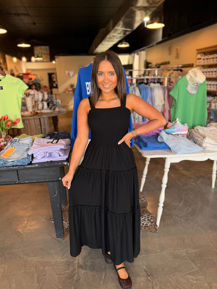 Long Black Simple Dress