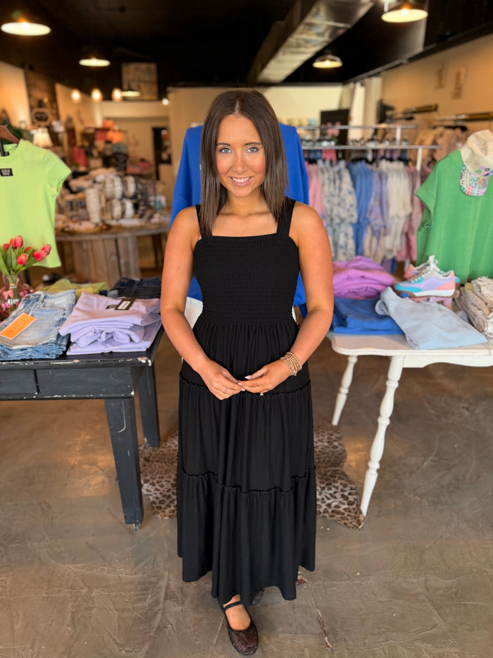 Long Black Simple Dress