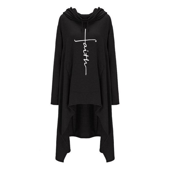 Long embroidered cloak hooded sweater