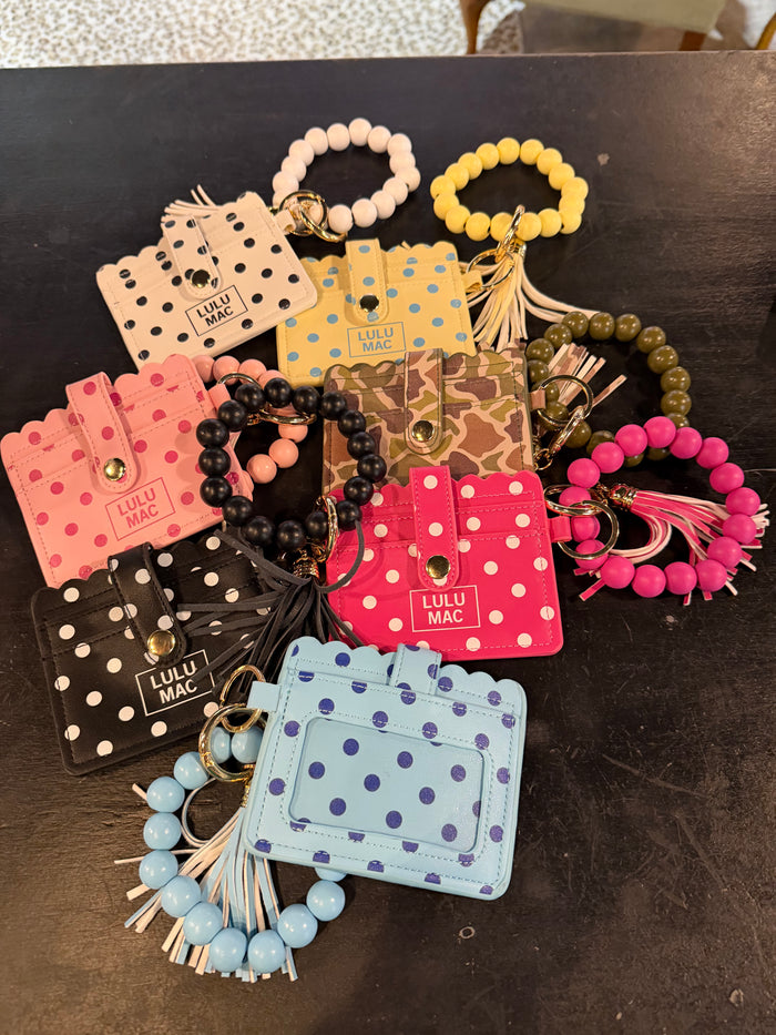 Lulu Mac Polka Dot Beaded Wristlets