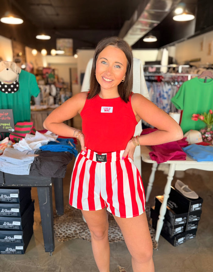 Lulu Mac Red Stripe Short