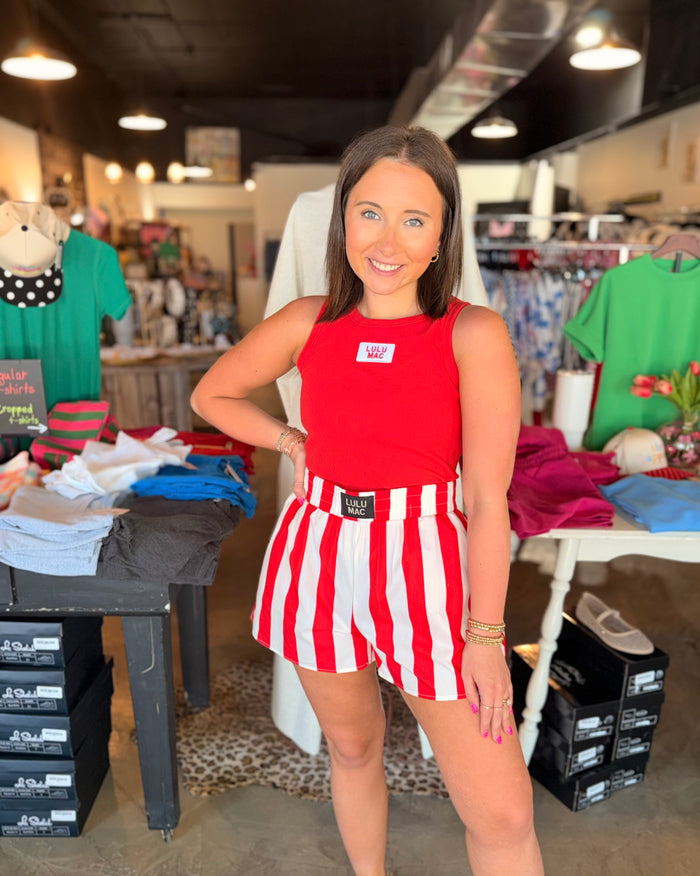 Lulu Mac Red Stripe Short