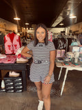 Lulu Mac Stripe Brown Baby Tee