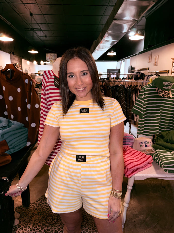 Lulu Mac Yellow Stripe Baby Tee