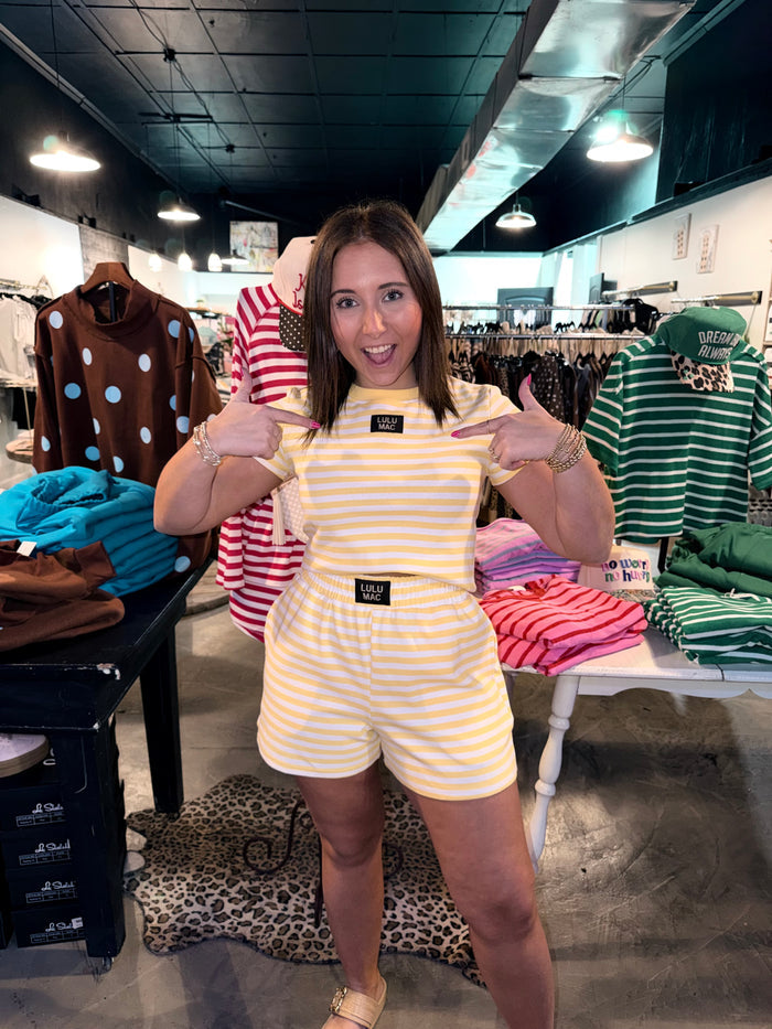 Lulu Mac Yellow Stripe Short