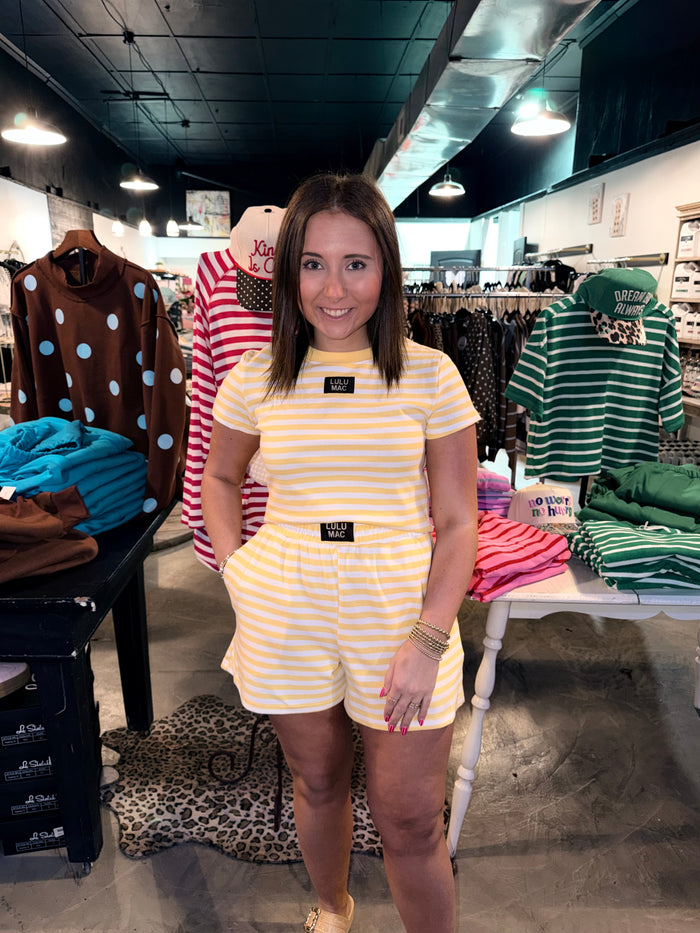 Lulu Mac Yellow Stripe Short