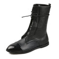 Martin Female Knee-high Black Motorcycle Handsome Chunky Heel - Livefree