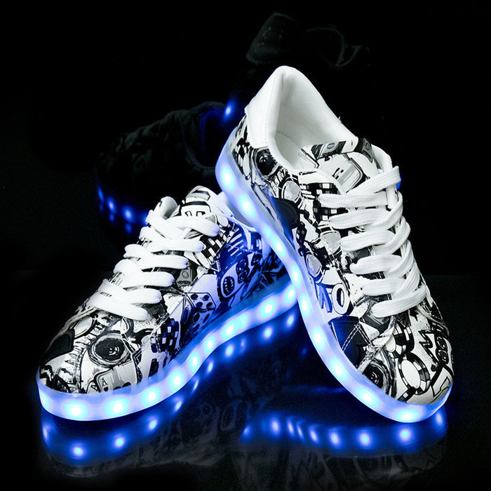 Men and women light shoes couple fluorescent shoes - Livefree