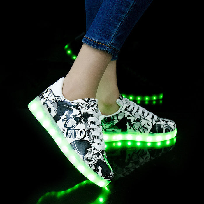 Men and women light shoes couple fluorescent shoes - Livefree