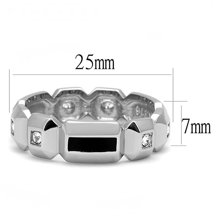 Men Stainless Steel Synthetic Crystal Rings TK3281 - shop.livefree.co.uk