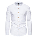 Men's Fashion Solid Color Party Shirt Metal Button Long Sleeve - Livefree