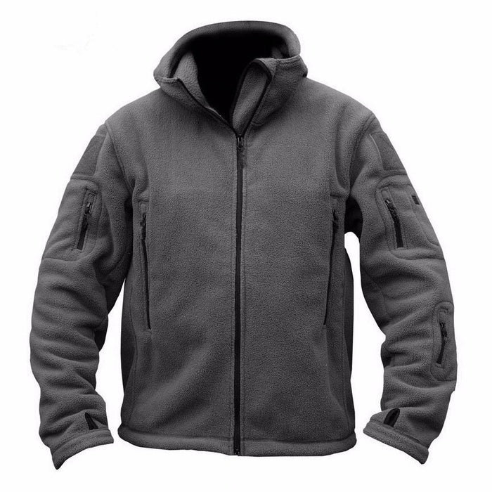 Men's Outdoor Warm Bladder Fleece Jacket Fleece Fleece Cold Proof Vest Hood Solid Color Hoodie - Livefree