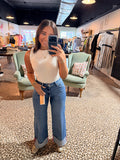 Mid Rise Wide Cuff Jean